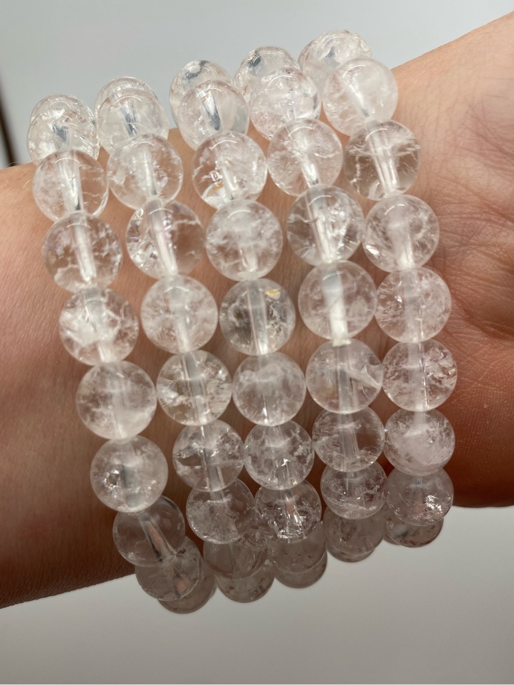 ✨ 8mm Clear Crackle Quartz Crystal Bracelets ✨